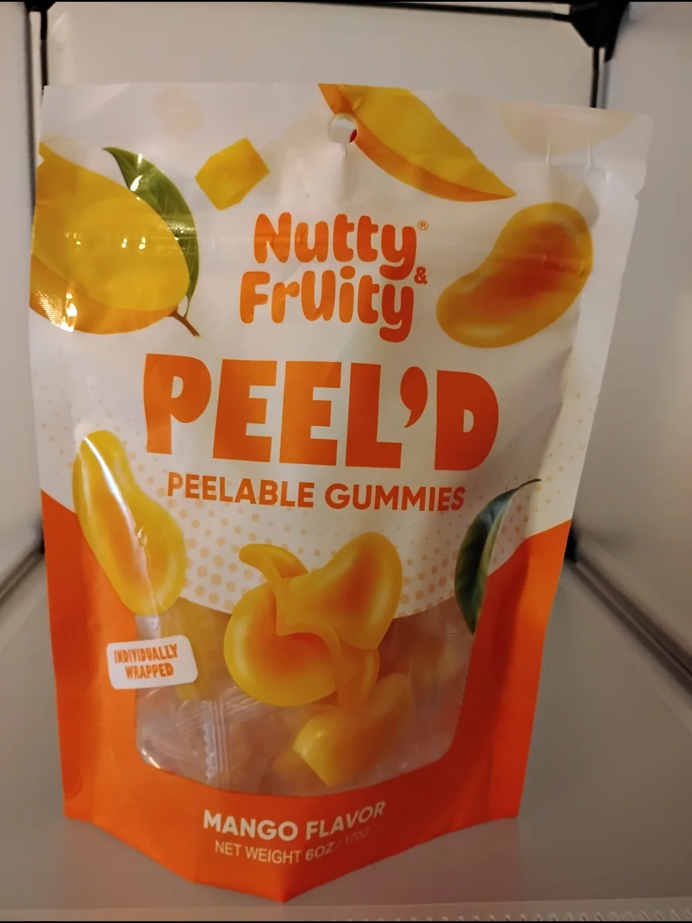 Peel'D Mango Flavor Peelable Gummies - Orange